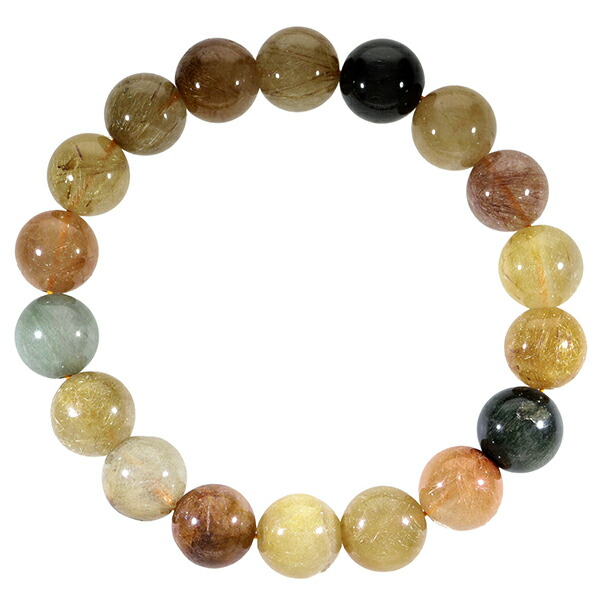 楽天市場】ミックスルチルクォーツ ブレスレット 11mm 18cm メンズM