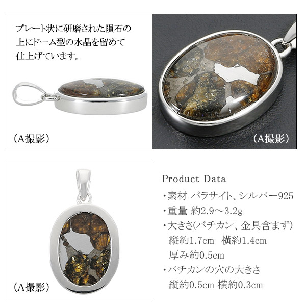 楽天市場】パラサイト 隕石 メテオライト シルバー ペンダントトップ