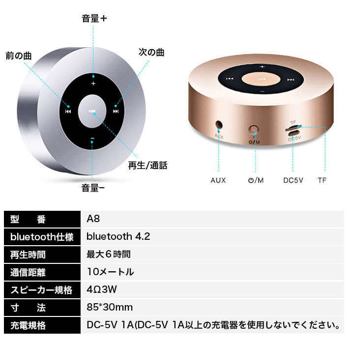 楽天市場】アルミ製 ワイヤレス スピーカー Bluetooth タッチ操作 超重
