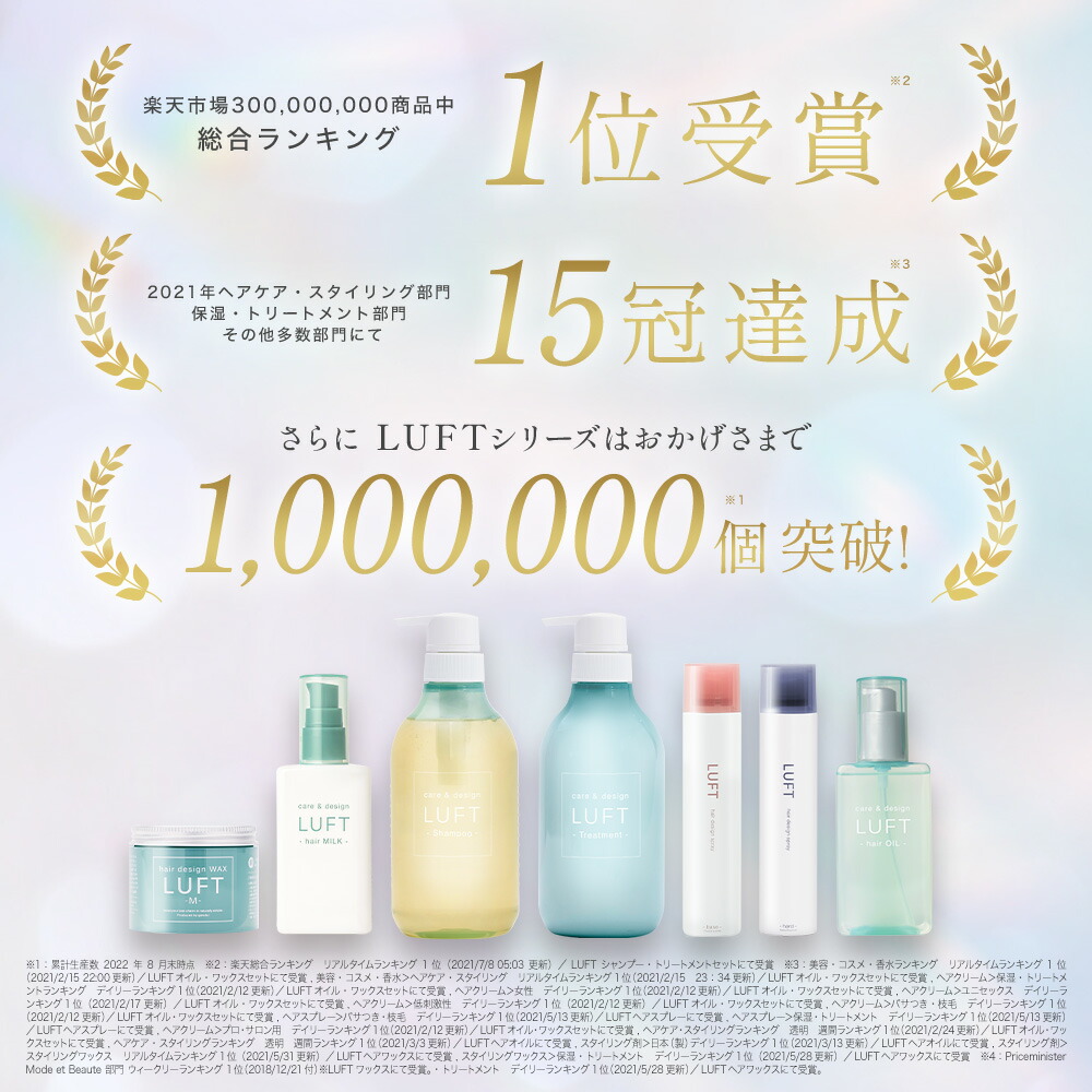 楽天市場】【楽天1位サロン品質】ヘアオイル 120mL 100mL 50mL LUFT