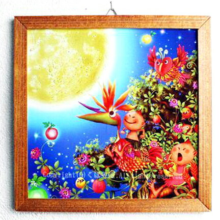 油絵 菅家令子 絵 絵画インテリア 額付(黒) uF6-070619 子猫と子犬