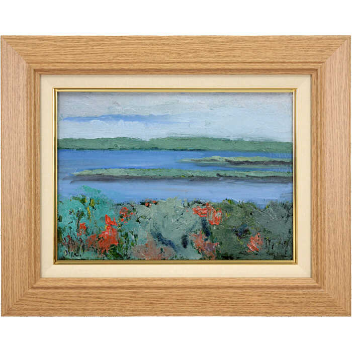 楽天市場】絵画 田中道治 油絵・油彩画 『原生花園』 湖 自然 花畑