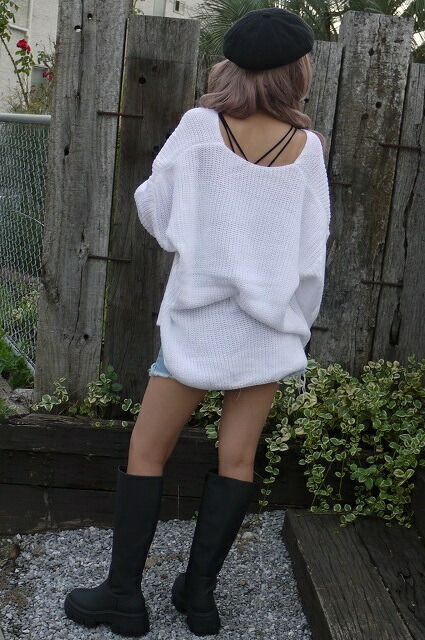 楽天市場】送料無料 オフショルダー ニット セーター ニット 白