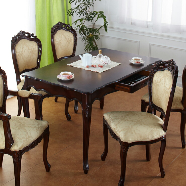 楽天市場】ダイニングテーブルのみ 幅135cm 引き出し付き ブラウン