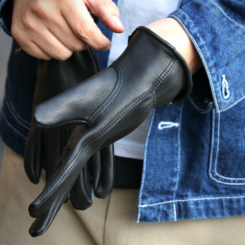 楽天市場】ZONオリジナル ディアスキングローブ 鹿革 ブラック 本革