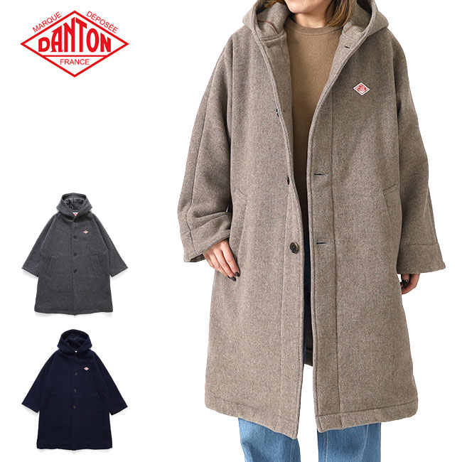 楽天市場】DANTON ダントン フード付き ウール ライトパイル ロング