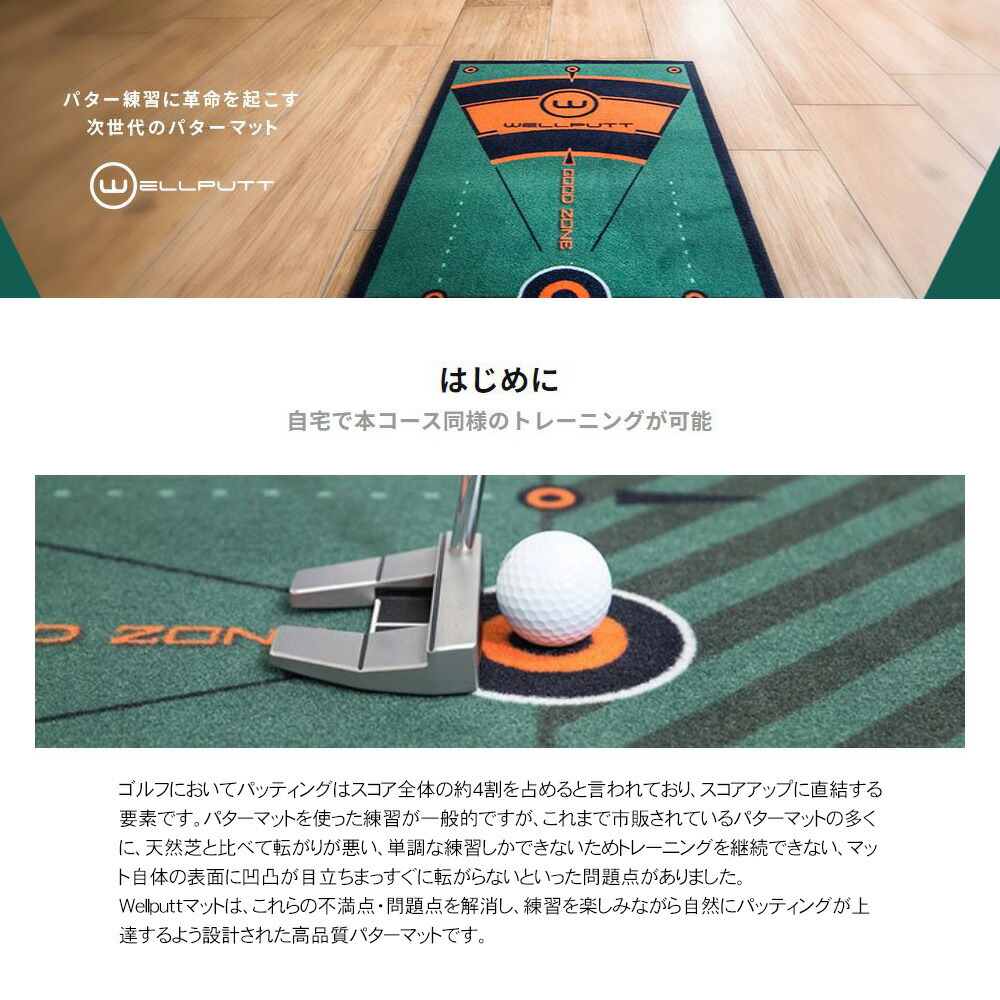 楽天市場】WELLPUTT (ウェルパット) ゴルフパターマット マット4m 全英