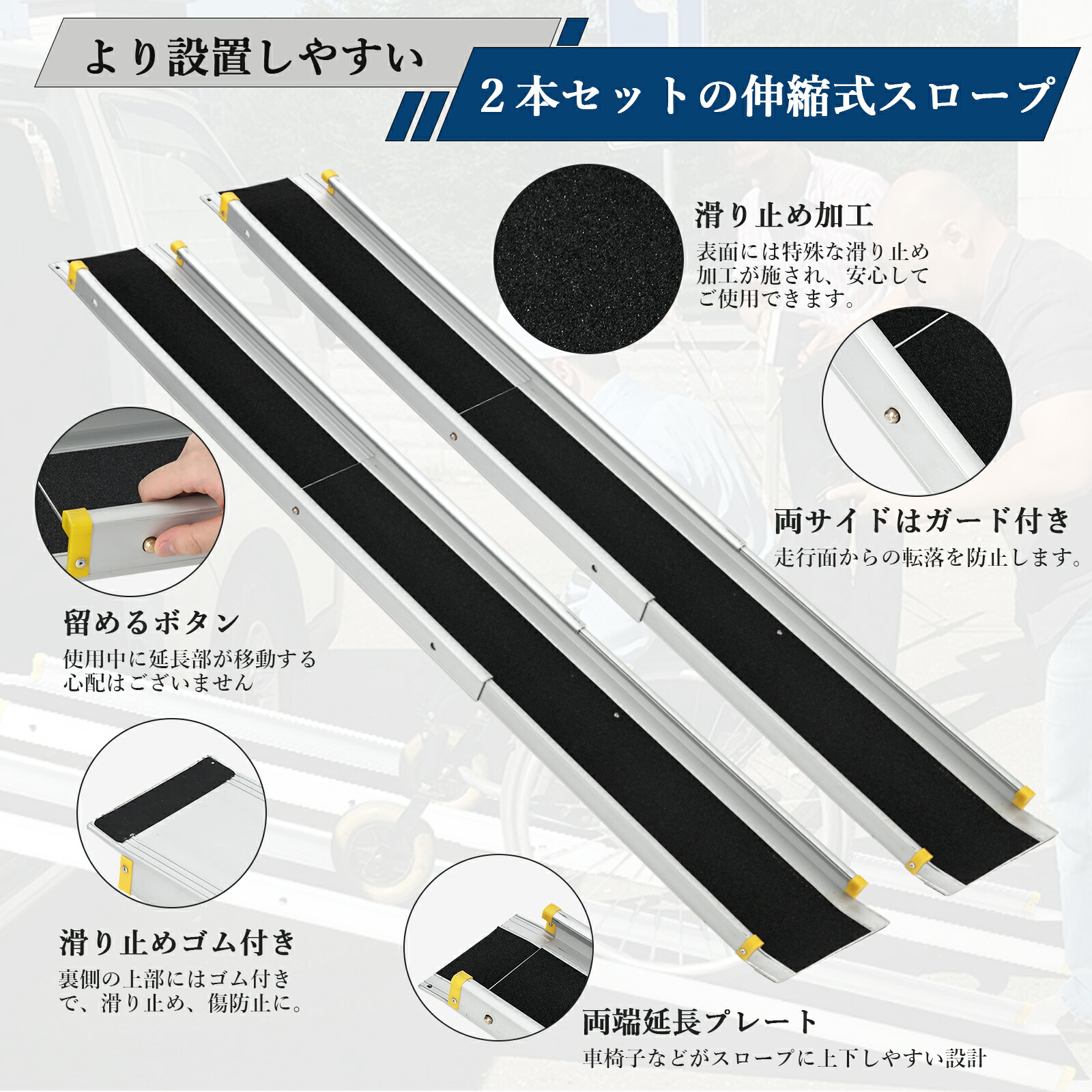 楽天市場】ランキング入賞 限定特典付 車椅子 スロープ 伸縮スロープ
