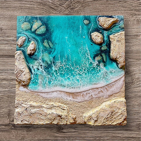 楽天市場】HA-JA WORLDオーシャンレジンアートパネル サイズ(300×300mm