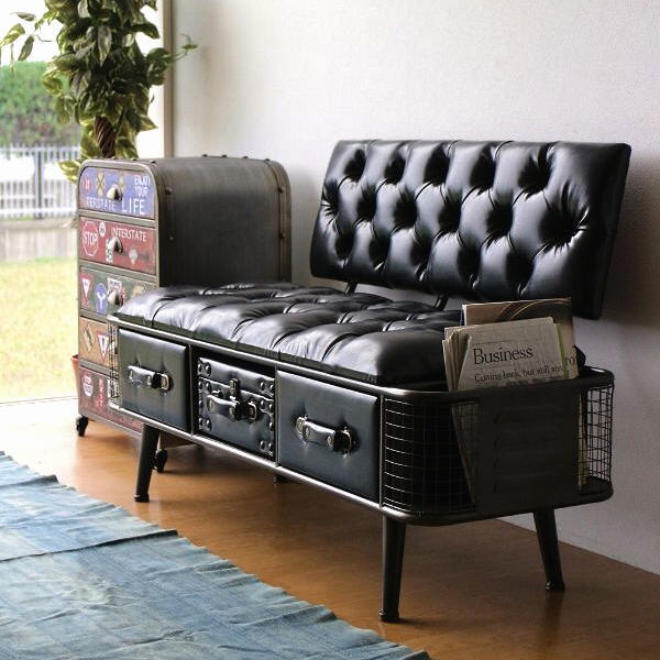 楽天市場】ベンチ 収納付 ソファ スツール おしゃれ ベンチスツール