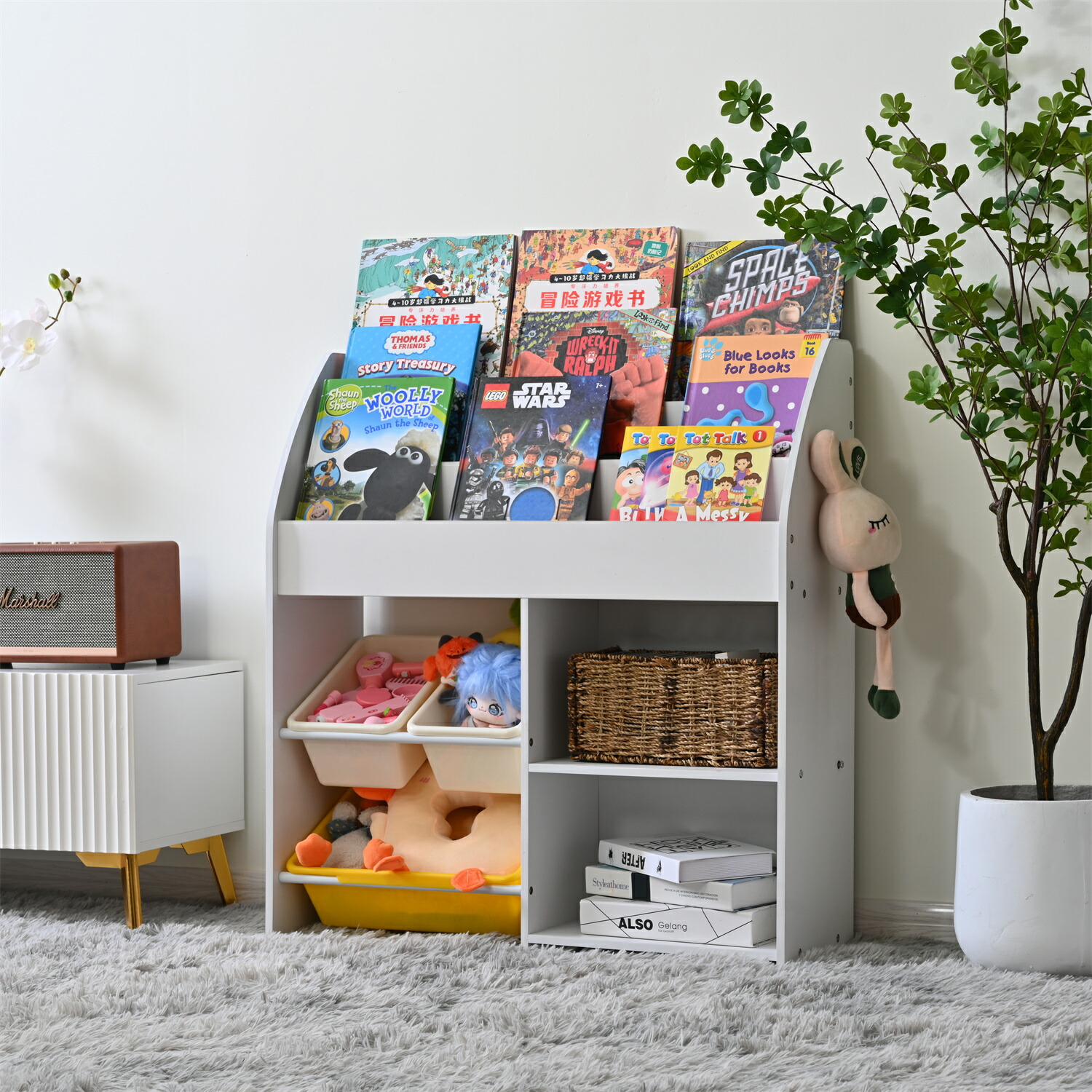 楽天市場】絵本棚 絵本ラック おもちゃ おもち収納 収納 キャスター