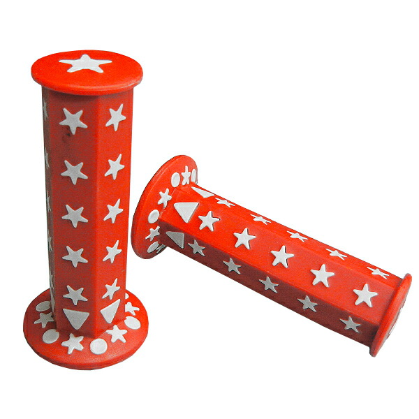 楽天市場】六角グリップ スター(星型) レッド 非貫通 22.2mmハンドル