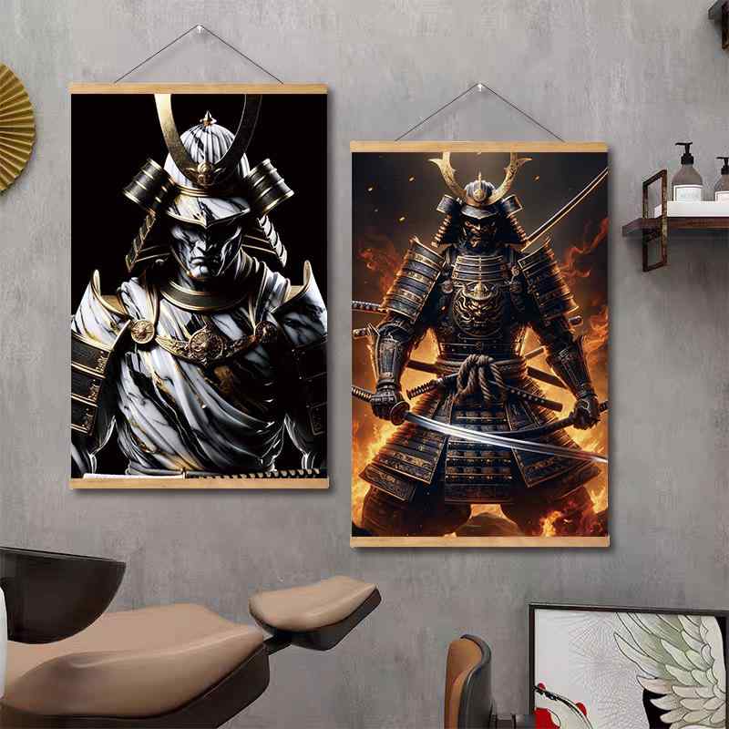 楽天市場】掛け軸 武者絵 掛け絵 絵画 壁掛け 壁面アート 木製フレーム