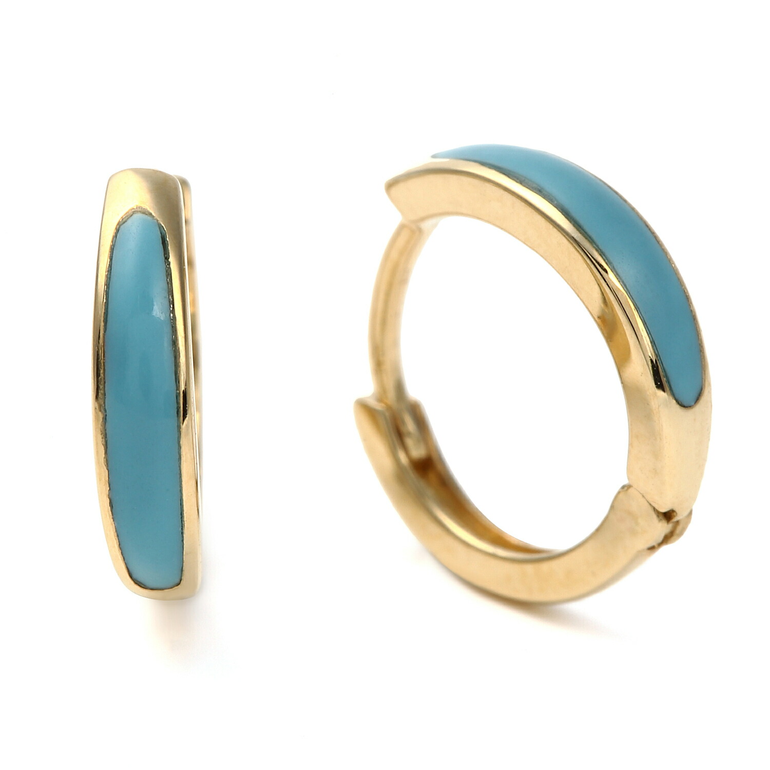 楽天市場】フープピアス K18 トルコ石 ターコイズ 両耳 18金 18k