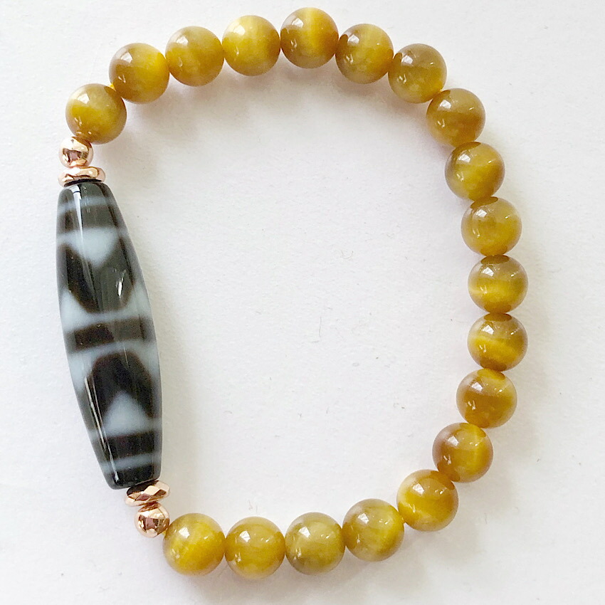 楽天市場】ゴールデンタイガーアイAAA8mm＆四線虎牙天珠 天然石