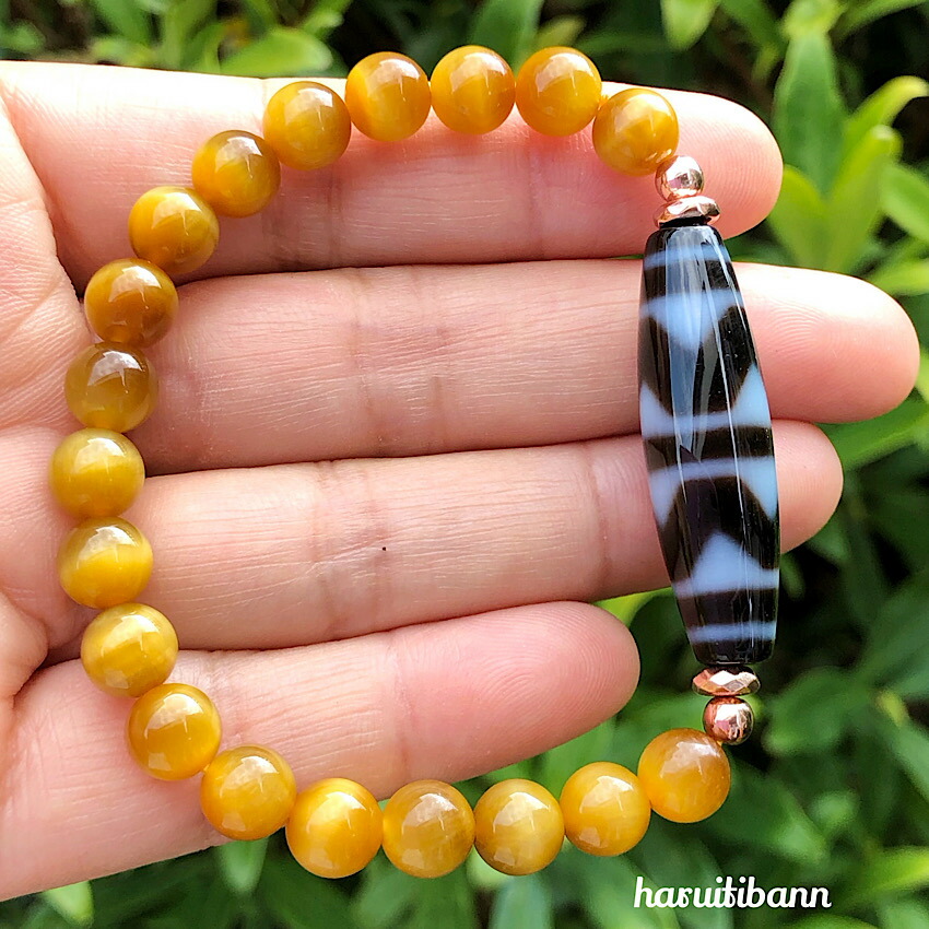 楽天市場】ゴールデンタイガーアイAAA8mm＆四線虎牙天珠 天然石