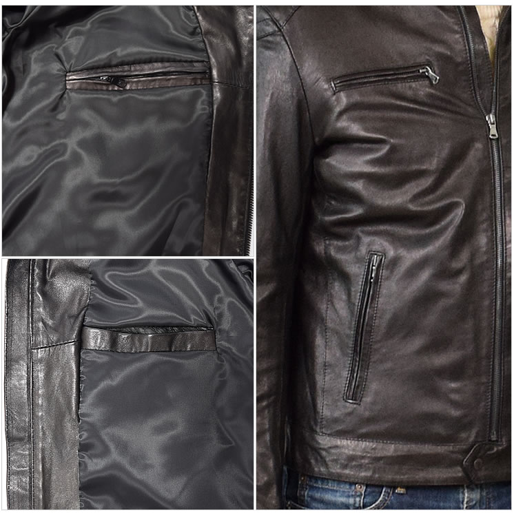 楽天市場】イタリア製 ラムレザー メンズ ライダース レザージャケット