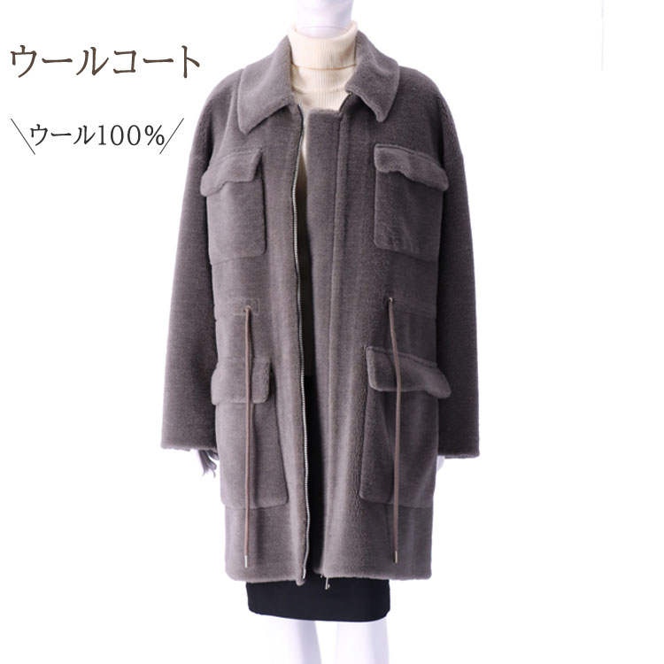 楽天市場】ウール100% ハーフコート ダブルファスナー ジャケット