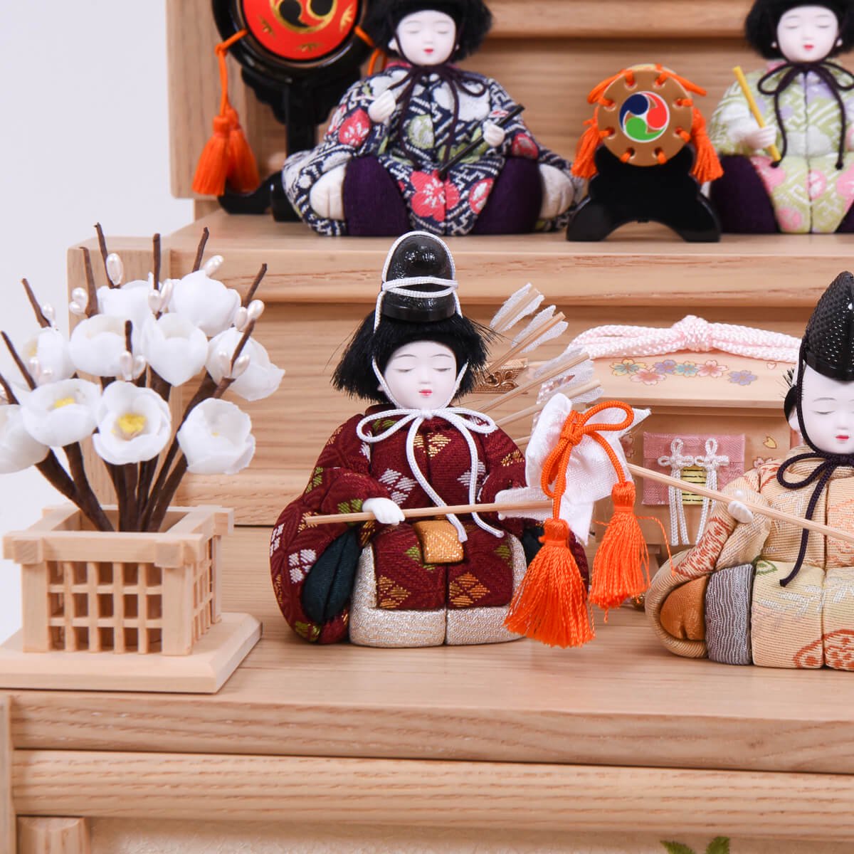楽天市場】雛人形 木目込み 木村一秀 収納飾り 三段 十五人飾り 15人