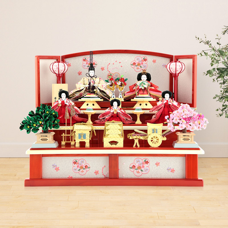 楽天市場】雛人形 特選 ひな人形 雛 三段飾り 五人飾り 華芳作 舞雛