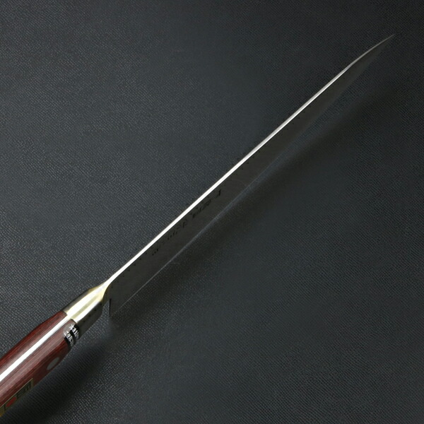 楽天市場】下総国光月作 牛刀 両刃 210mm 白紙1号 全鋼 真鍮ロウ付け