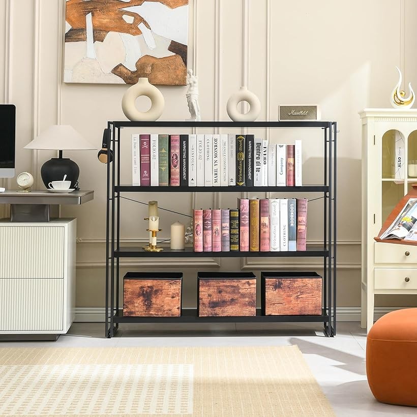 楽天市場】ラック オープンシェルフ 4段 木製 収納 本棚 オープン