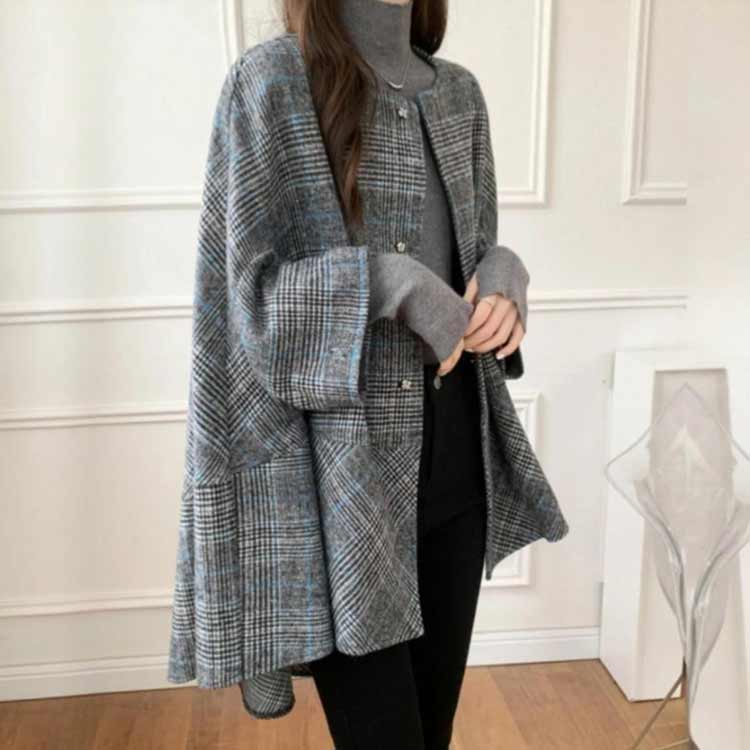 楽天市場】ポンチョコート ウール調 コート マント レディース 冬