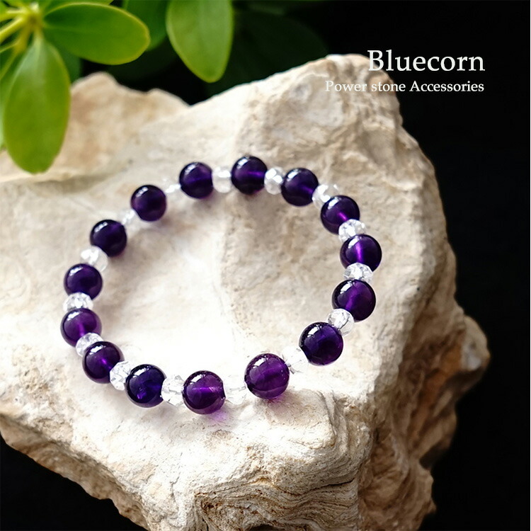 楽天市場】アメジスト 紫水晶 水晶 ブレスレット パワーストーン