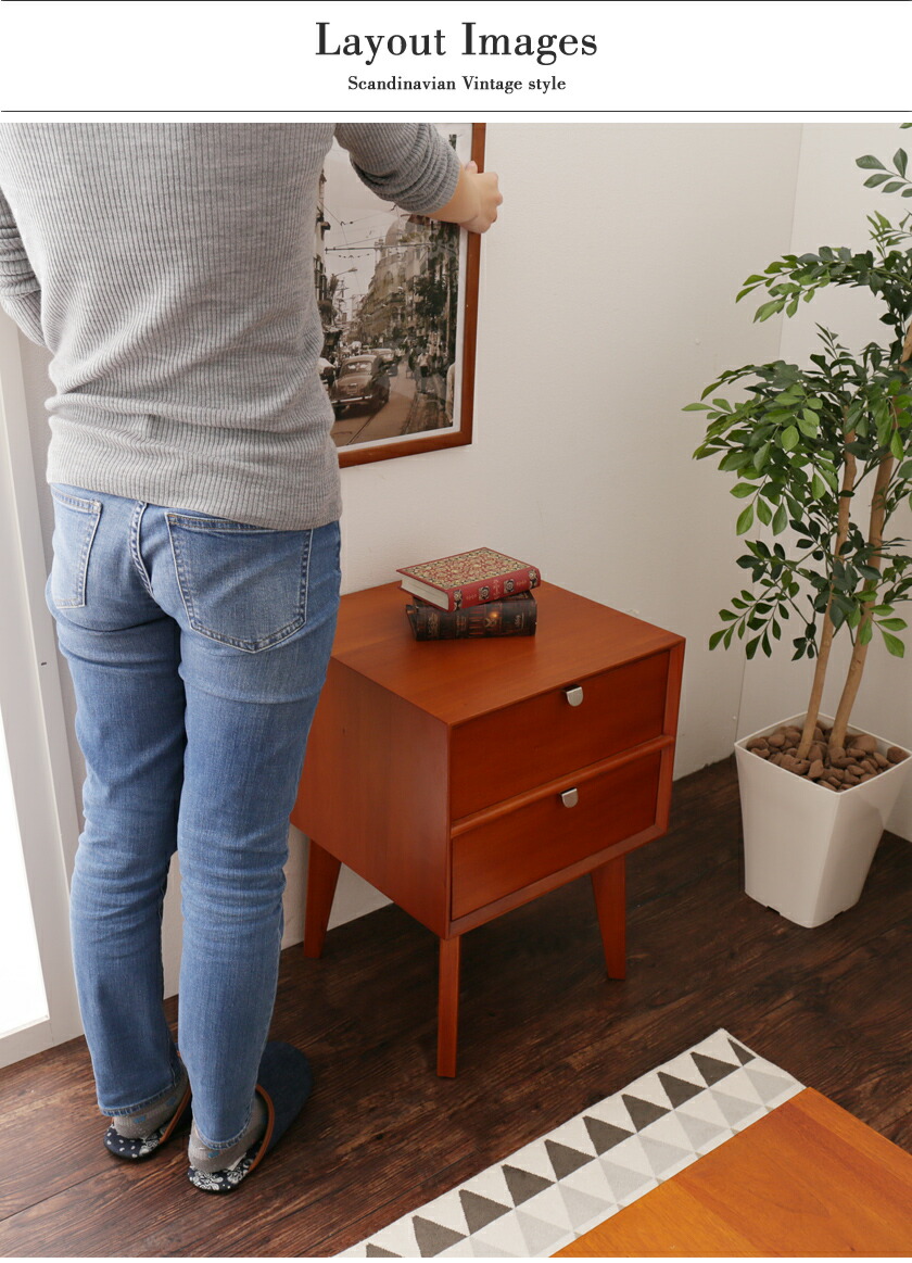 楽天市場】サイドテーブル 引き出し 正方形 幅40 高さ55 木製 背面化粧