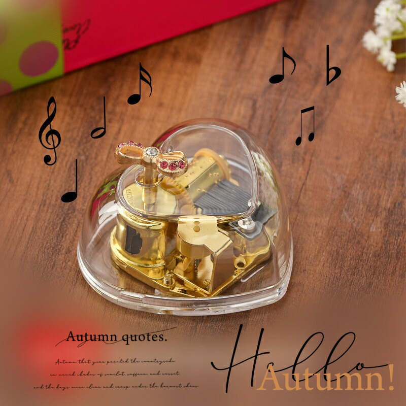 楽天市場】小さいなオルゴール プレゼントミニサイズ ハート型 透明 K9