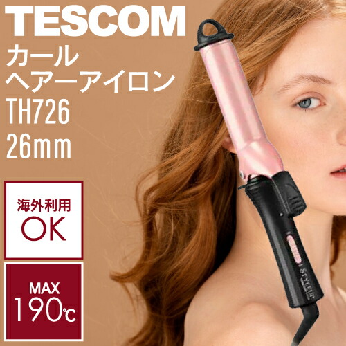 楽天市場】テスコム カールヘアーアイロン TH726 ブラック (セラミック