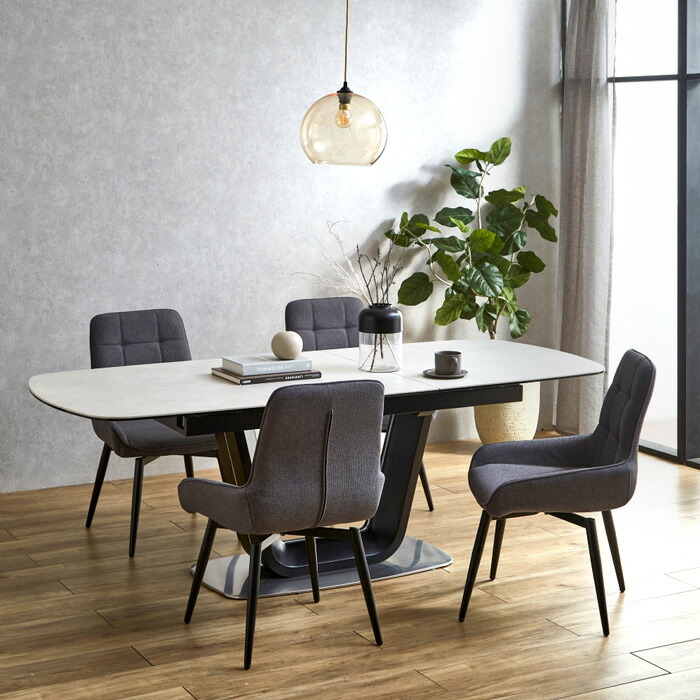 楽天市場】ダイニングチェア 回転 2脚セット グレー ブルー