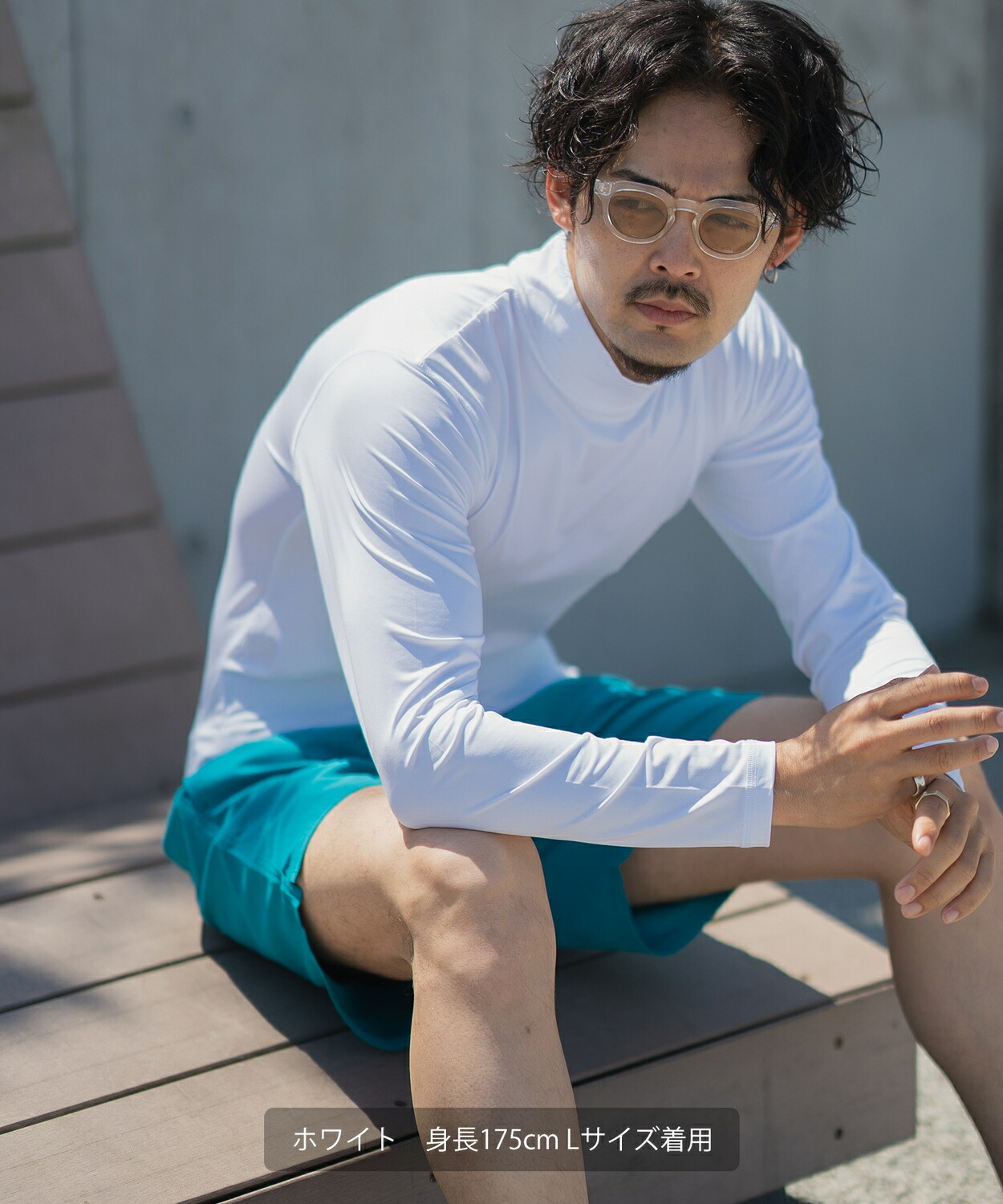 楽天市場】ラッシュガード メンズ 長袖 Tシャツ モックネック 水着