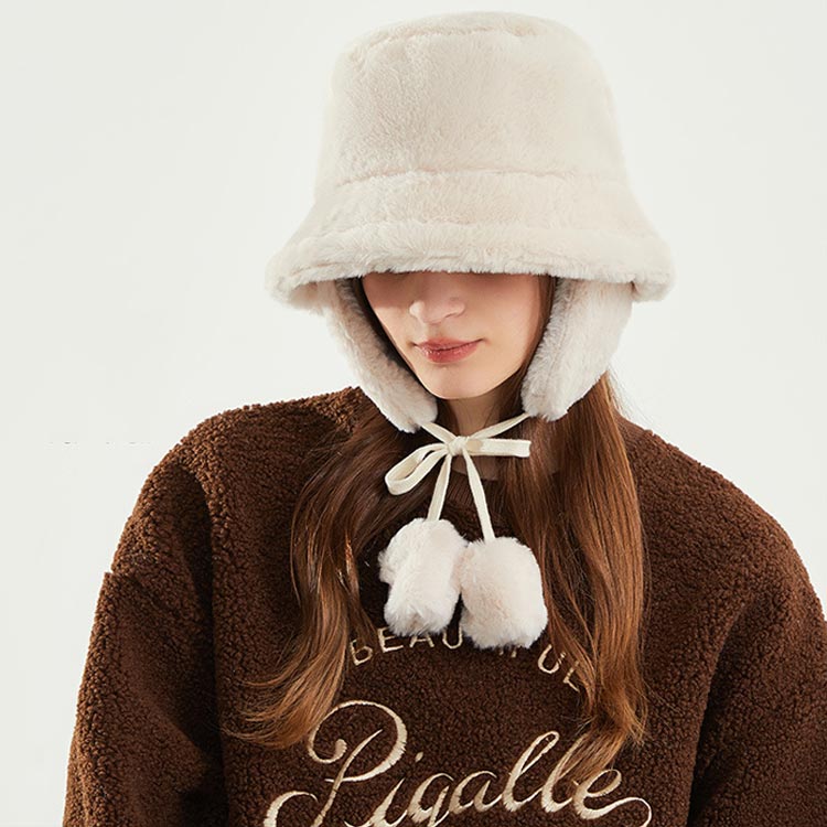 楽天市場】防寒 秋冬 2WAY 耳当て ボア 帽子 裏起毛 ファーバケット