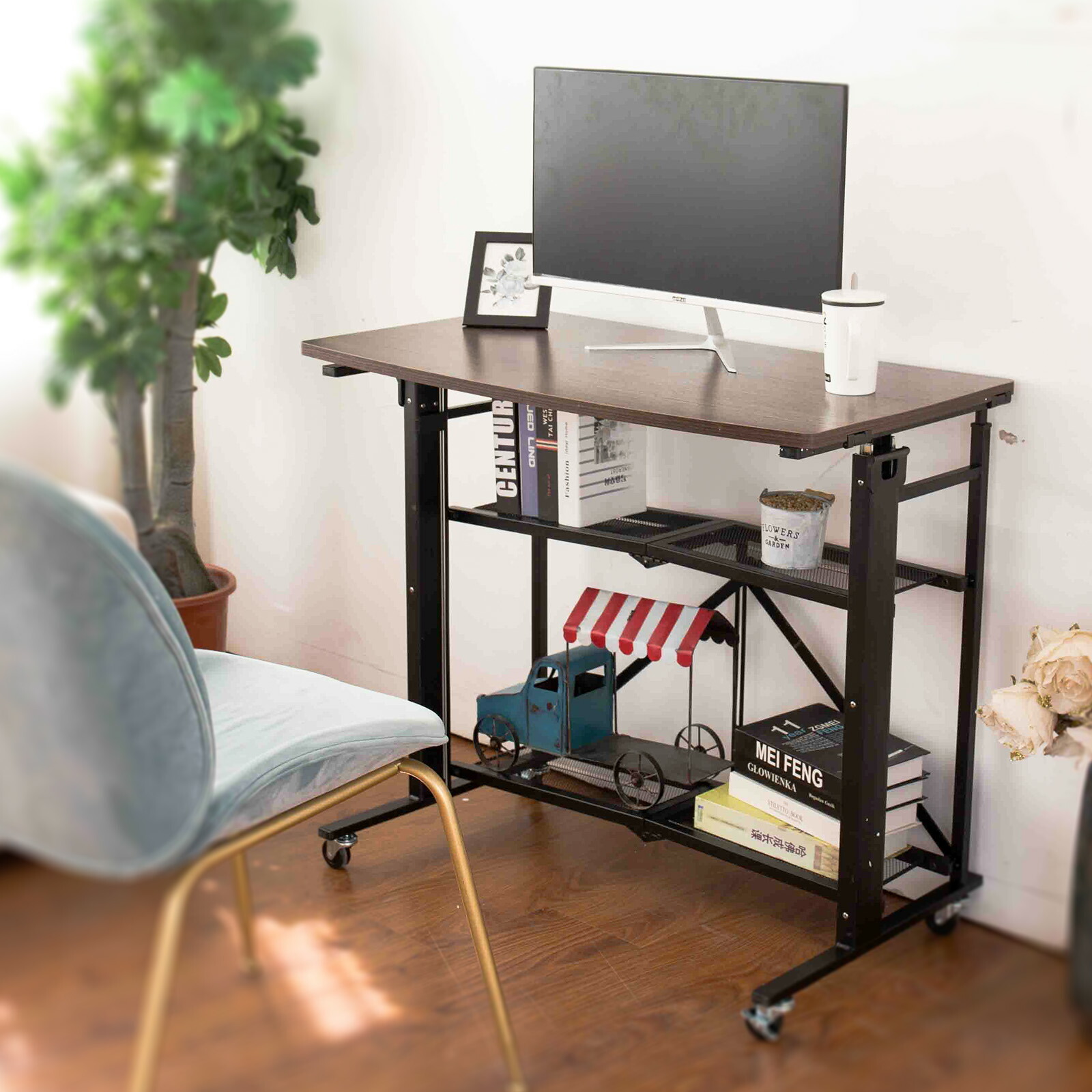 楽天市場】折りたたみ 昇降デスク 幅92 高さ調整 手動 昇降式