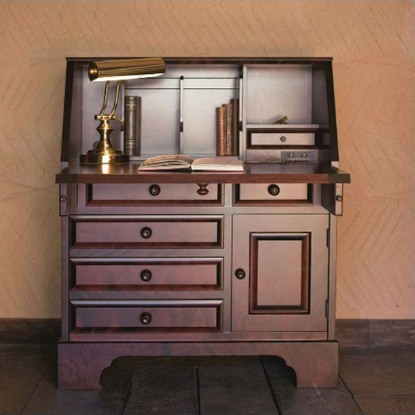 ロータイプ 昭和レトロ ライティングビューロー 勉強机 デスク 茶