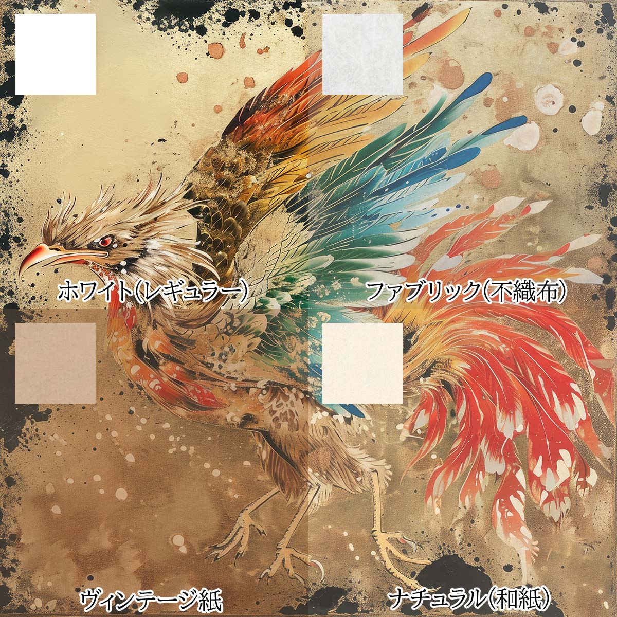 楽天市場】鳳凰 ほうおう フェニックス 開運 正方形ポスター 豪華 絵画