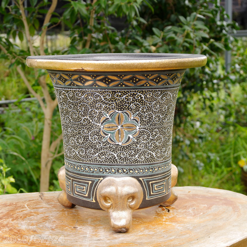 楽天市場】【現品 No.0354】 京楽焼 植木鉢 澤善作 万年青錦鉢 10号