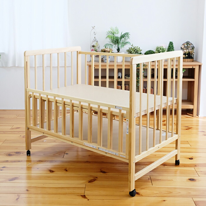 楽天市場】ティンバーベビーベッド 高さ3段階 ベビーベッド ハイ