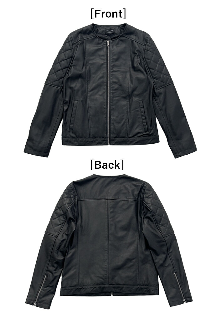 楽天市場】【3/11まで！50％オフ】レザージャケット ノーカラー ノー