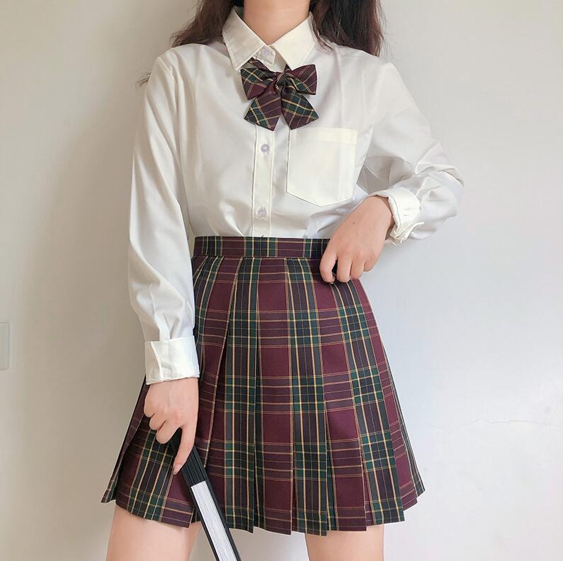 楽天市場】制服3点セット ワイシャツ スカート 蝶ネクタイ 長袖 半袖