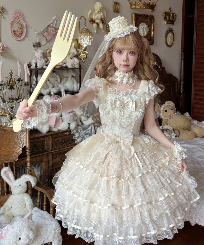 楽天市場】ロリータ ワンピース ジャンパースカート 膝丈 ミディ丈