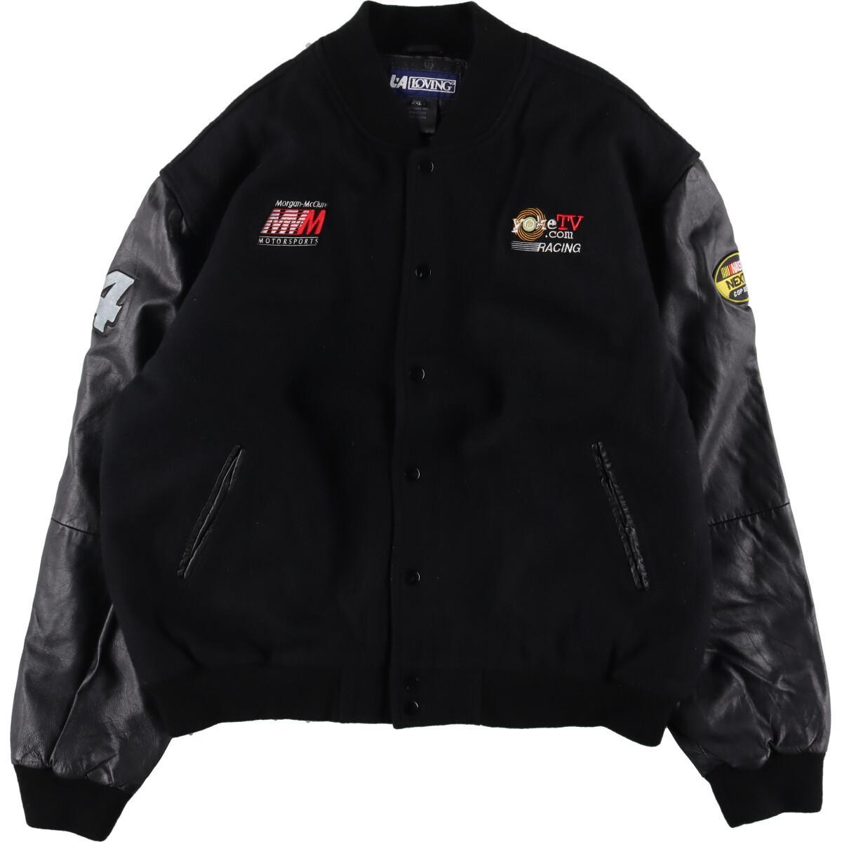 楽天市場】古着 LA LOVING 両面刺繍 袖革ウールスタジャン アワード