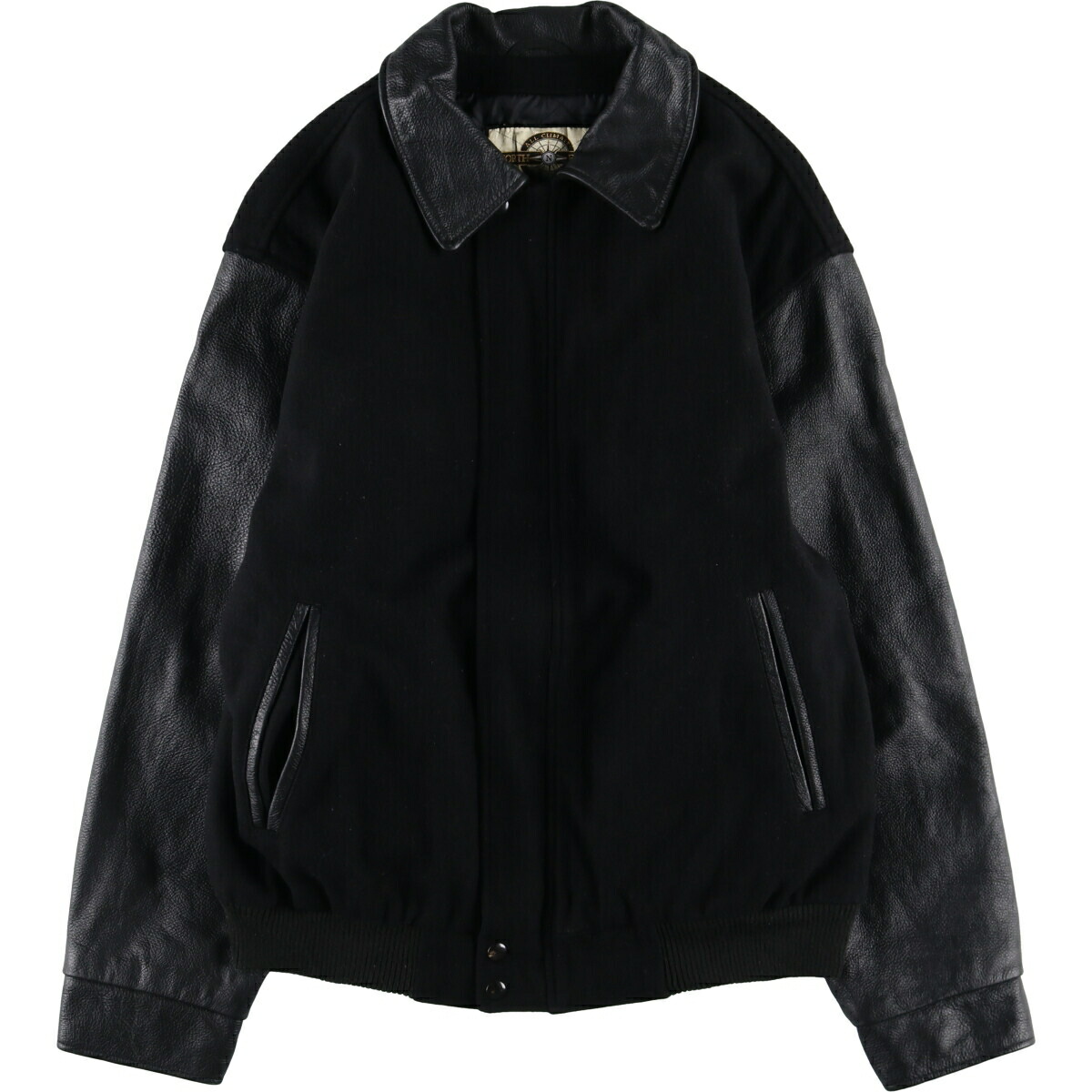 楽天市場】古着 ノースエンド NORTH END 袖革ウールスタジャン