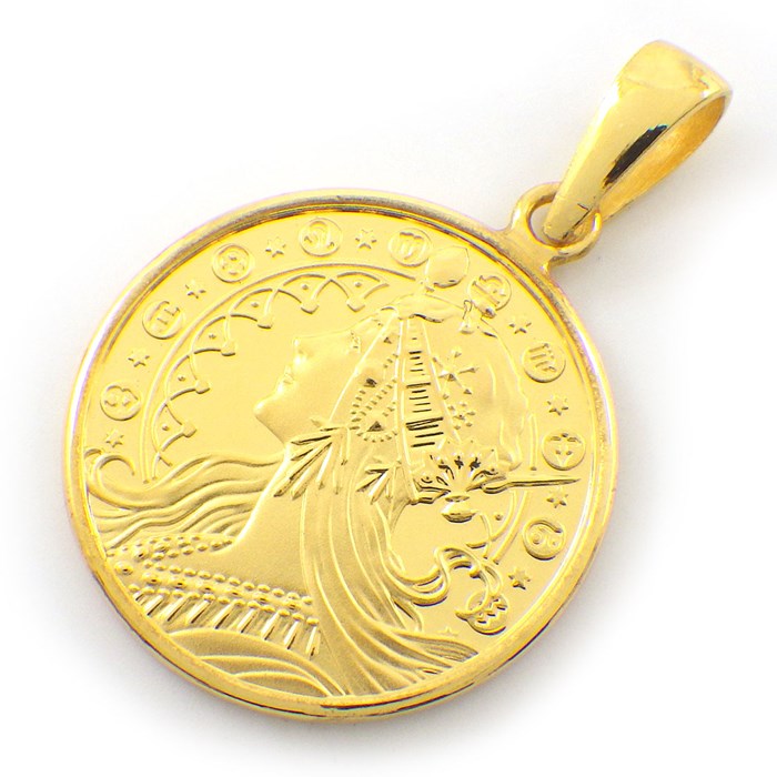 楽天市場】ペンダントトップ アルフォンス・ミュシャ メダル 1/20