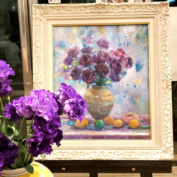 楽天市場】絵画 ｢希望を摘む朝」 油彩画 油絵 原画 静物画 花 F8