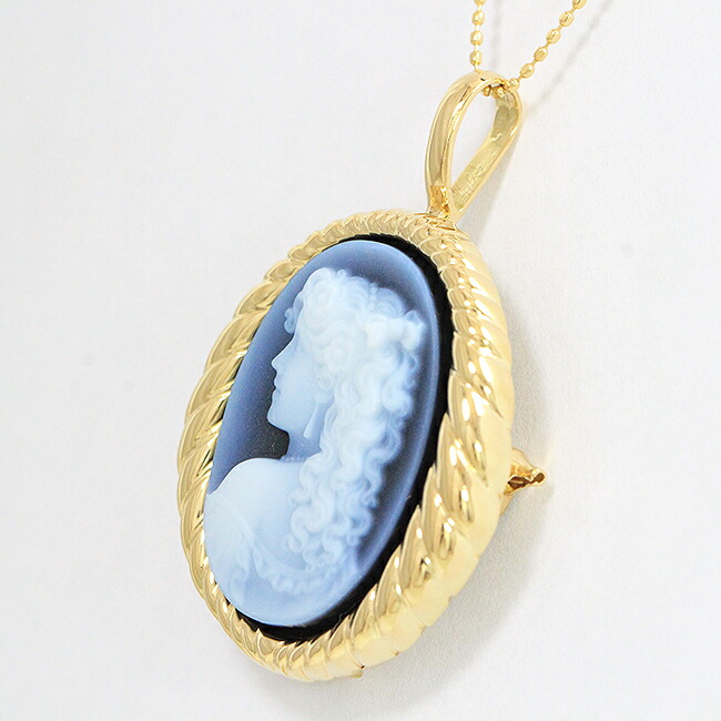 楽天市場】 ペンダントトップ ブローチ両用 人物 ストーンカメオ