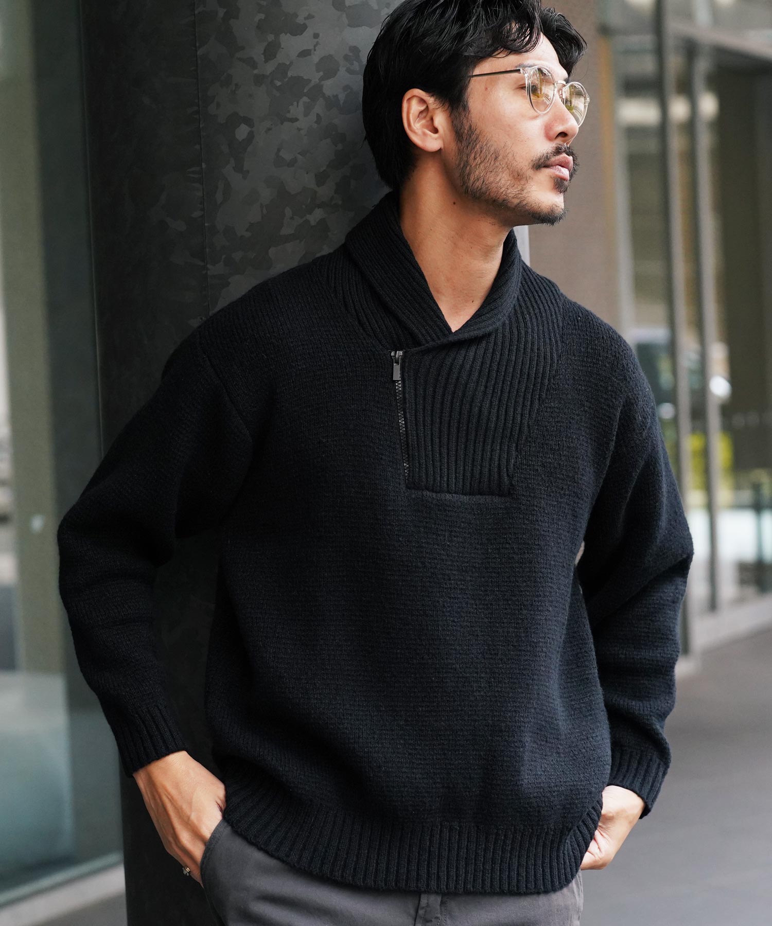 楽天市場】【在庫一掃FINALセール】ショールカラー ハーフジップ