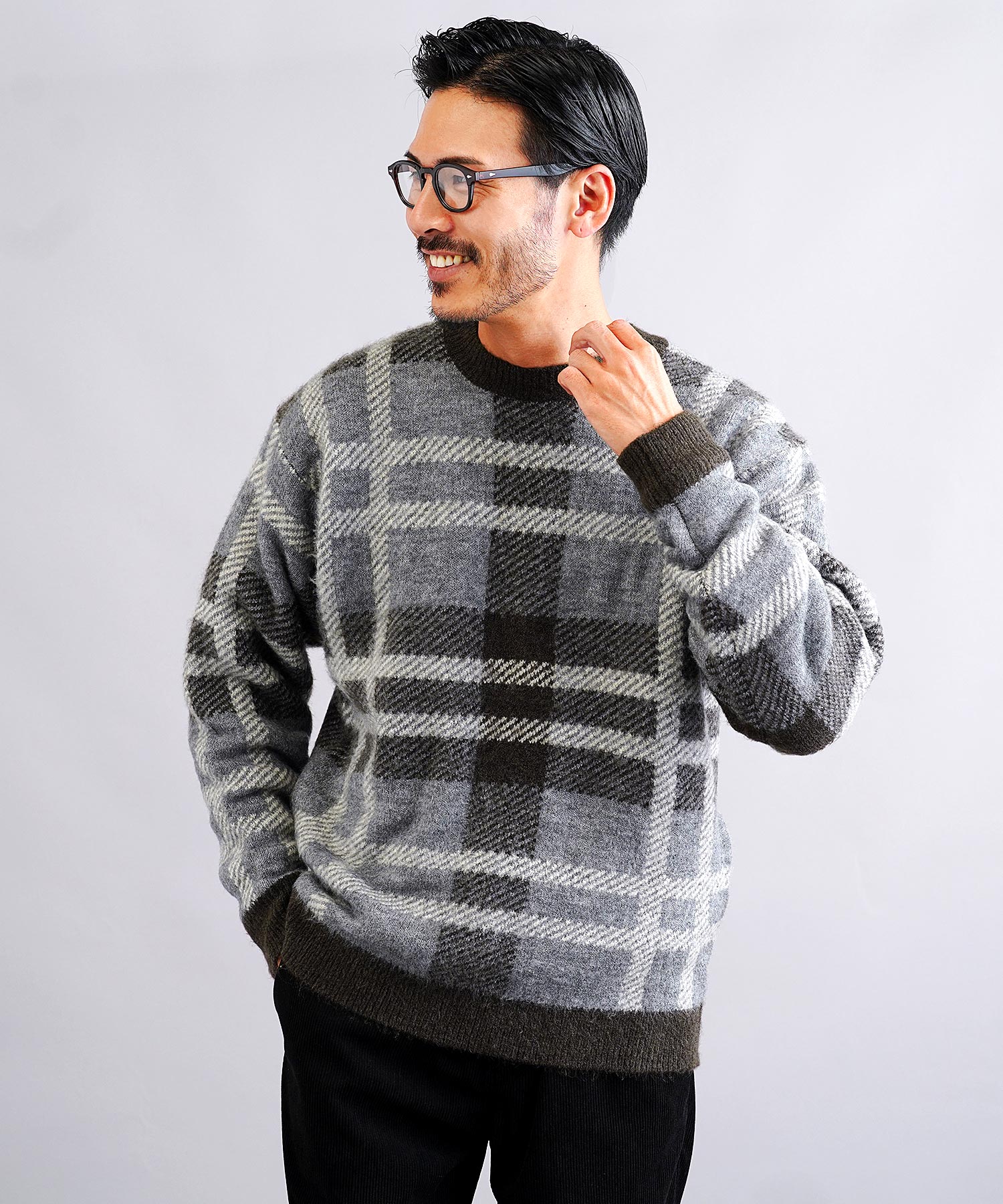 楽天市場】【クーポン対象外】チェックニット モヘアニット ◇モヘア調