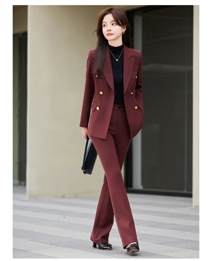 ヴィンテージ バーガンディ カラー ダブル ウール セットアップ スーツ